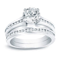 Auriya Platinum 2Ct Tdw Certified Round Solitaire Diamond Engagement Ring Set
