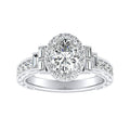 Auriya Vintage Art Deco 2Ct Tdw Oval Diamond Halo Engagement Ring Platinum Gia Certified