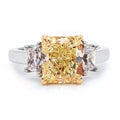 Auriya 3 3 5Ctw 3 Stone Yellow Diamond Engagement Ring Platinum