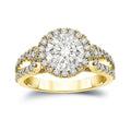 Auriya Round 2 1 3Ctw Halo Diamond Engagement Ring 14K Gold J K I1 I2