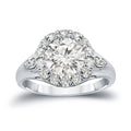 Auriya Round 3 1 3Ctw Halo Diamond Engagement Ring 14K Gold Certified