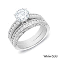 Auriya Vintage Inspired 1 1 2Ct Tdw Round Diamond Bridal Ring Set 14K Gold Certified