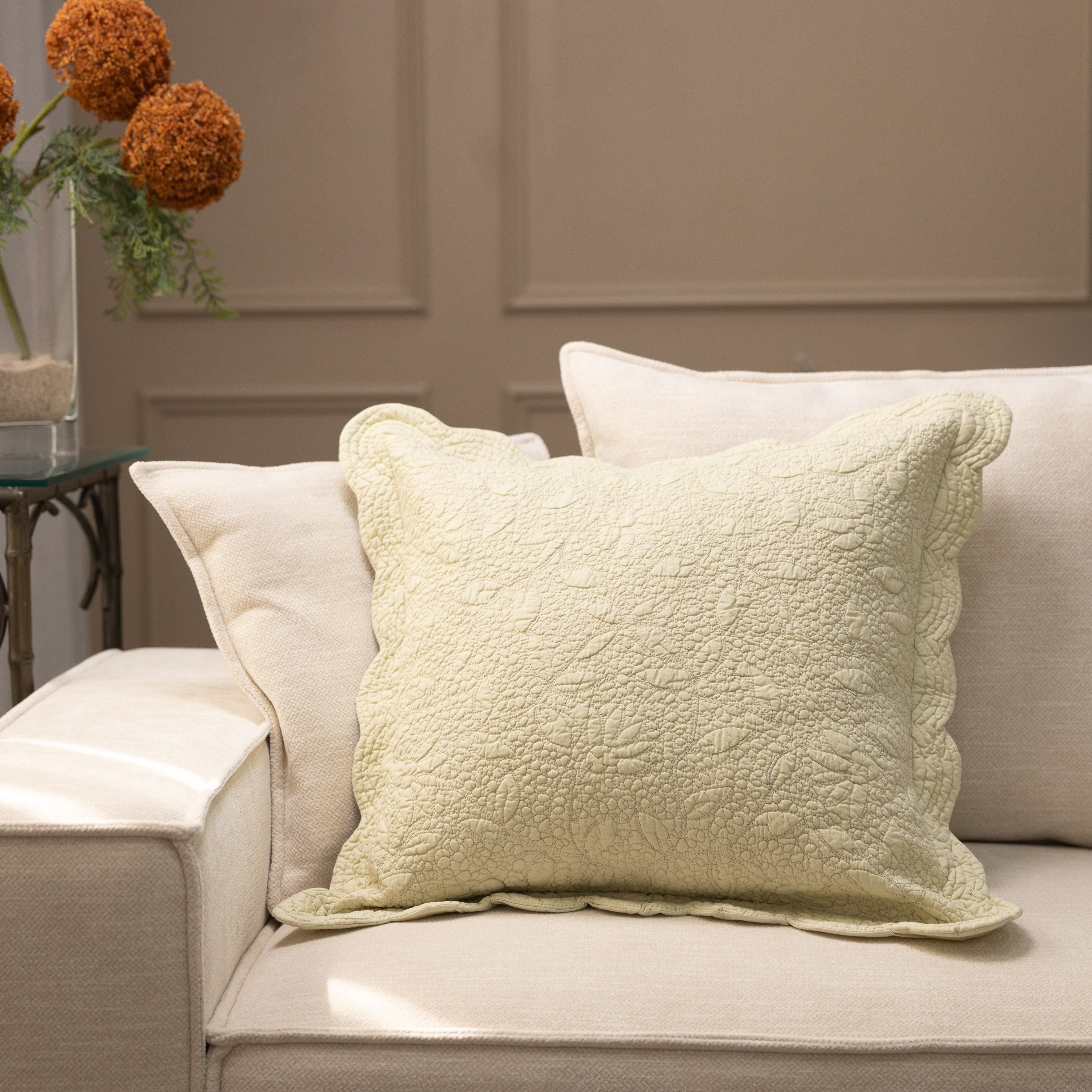 Aurora Sage Pillow 16X16 Green Yellow