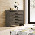 Furniture Of America Vilk Transitional Grey Solid Wood 4 Drawer Chest