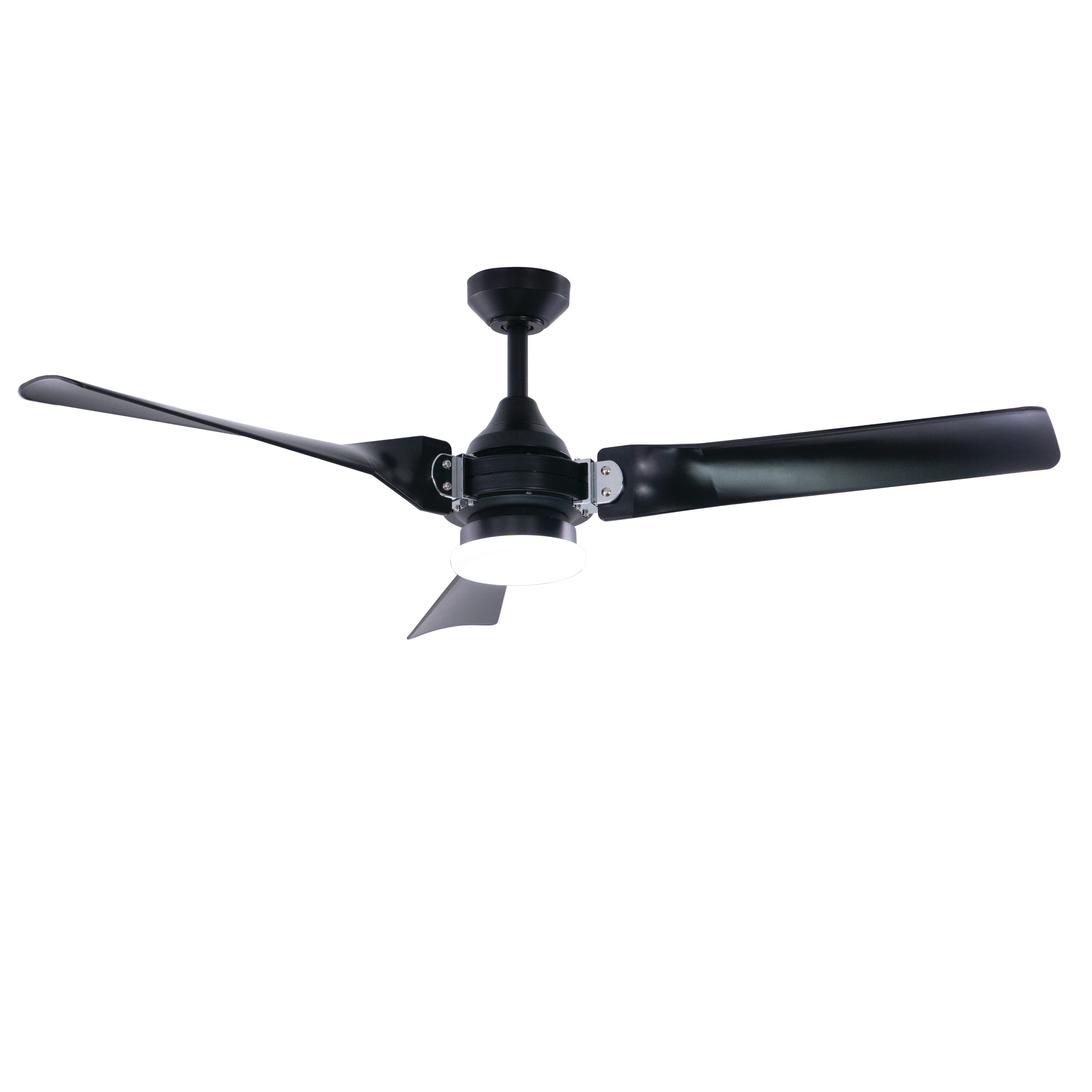 Austin 52 In. Black And Chrome Industrial Outdoor Ceiling Fan With Light Kit And Remote 52 In. W X 15 In. H X 52 In. D