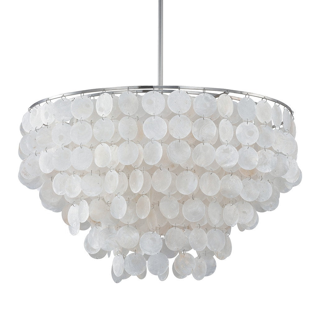 Polished Nickel 6 Light Pendant Silver