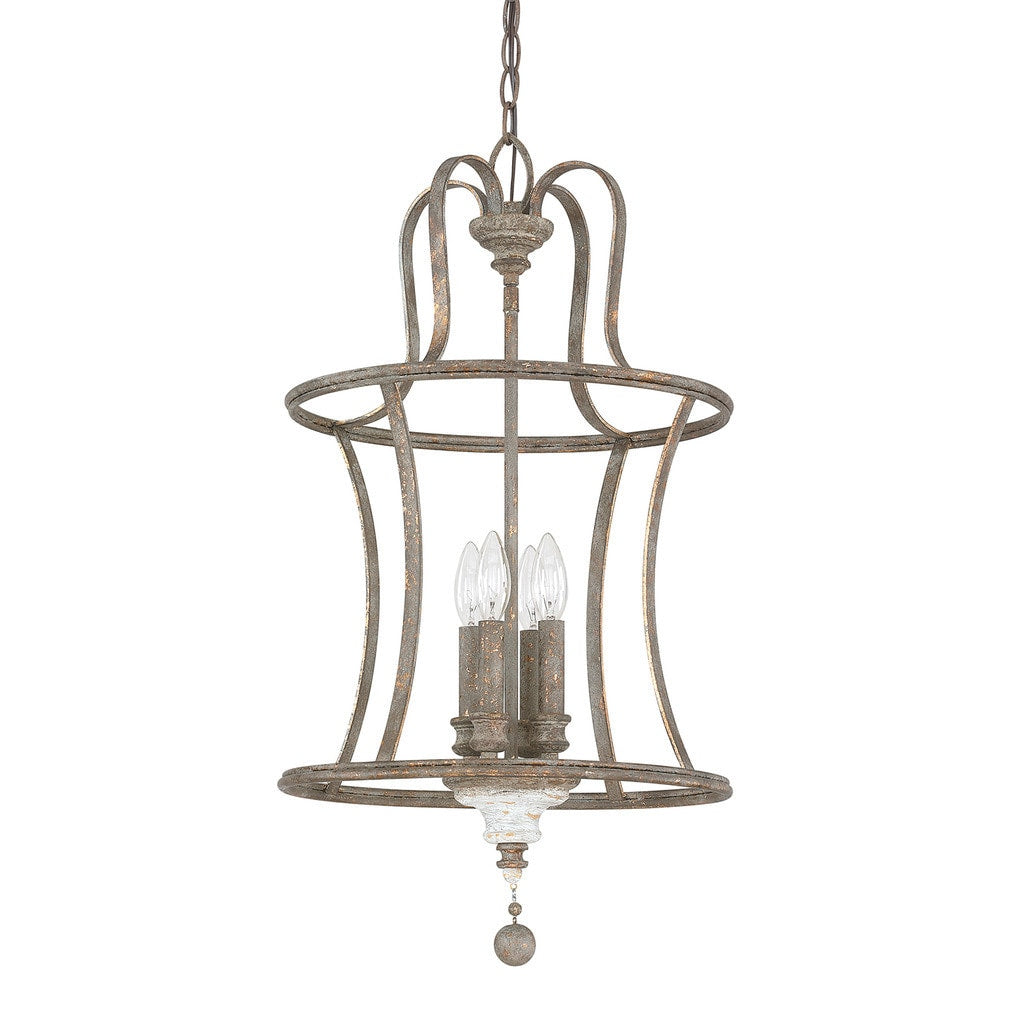 Zoe Collection 4 Light French Antique Dual Mount Pendant