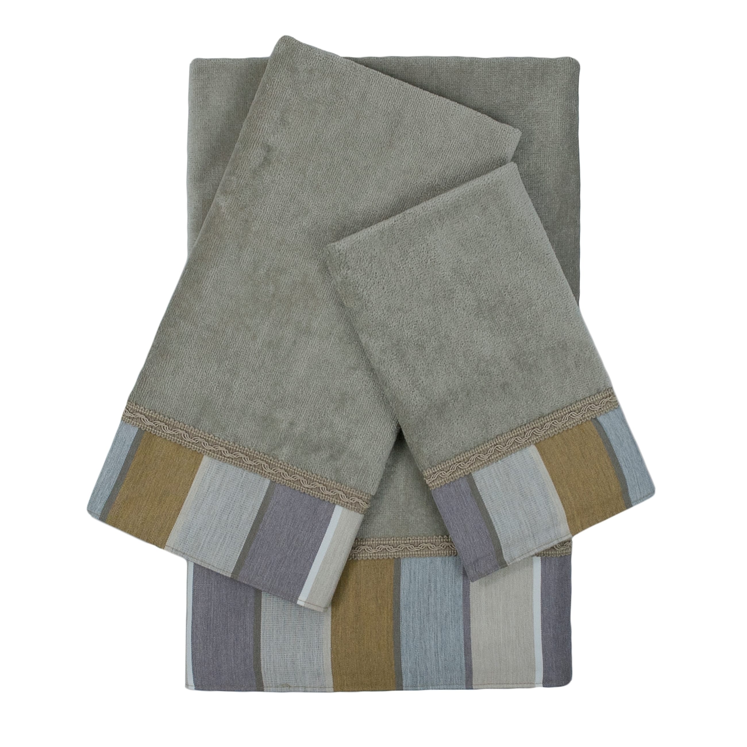 Austin Horn Classics Rave 3 Piece Embellished Towel Set 13 X 18 X 0.5 16 X 25 X 0.5 25 X 48 X 0.5