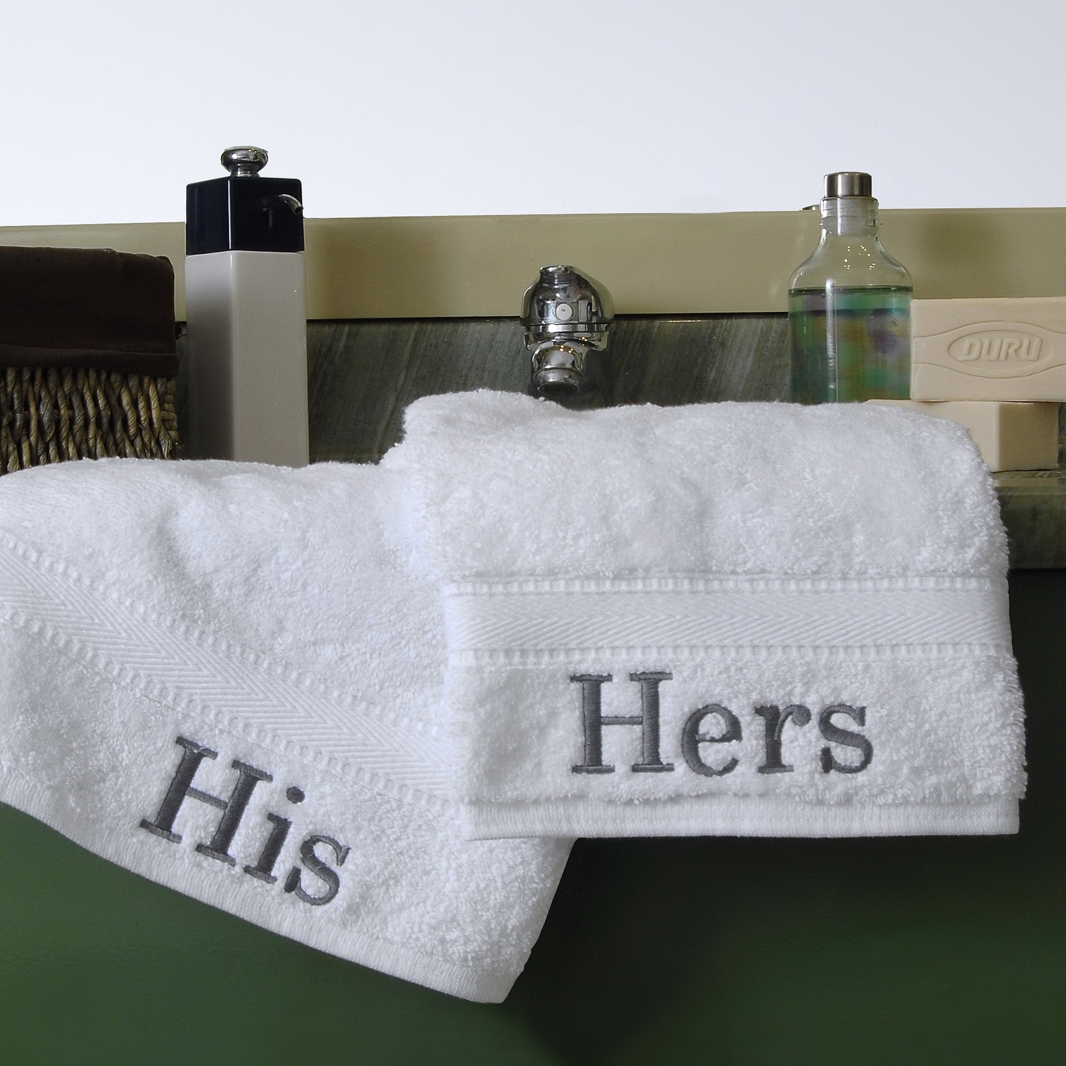 Copper Grove Hamlingauthentic Hotel Personalized His And Hers Turkish Cotton Hand Towels Set Of 2