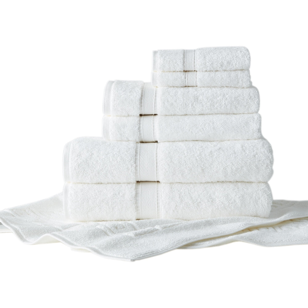 Authentic Hotel And Spa Turkish Cotton 7 Piece Towel Set With Bath Mat