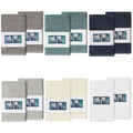 Authentic Hotel And Spa 100 Turkish Cotton Ava 2Pc Embellished Hand Towel Set