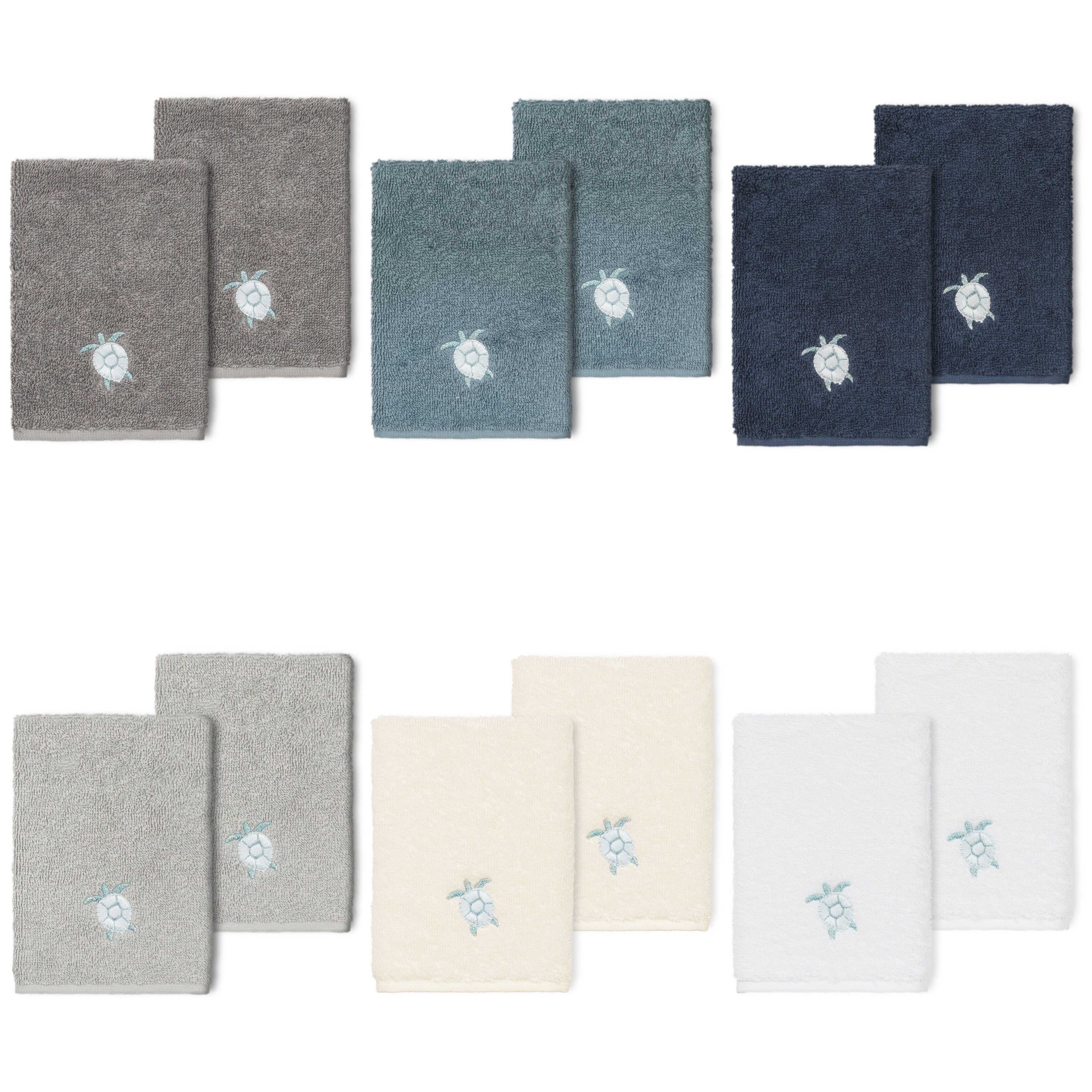 Authentic Hotel And Spa 100 Turkish Cotton Ava 2Pc Embellished Washcloth Set