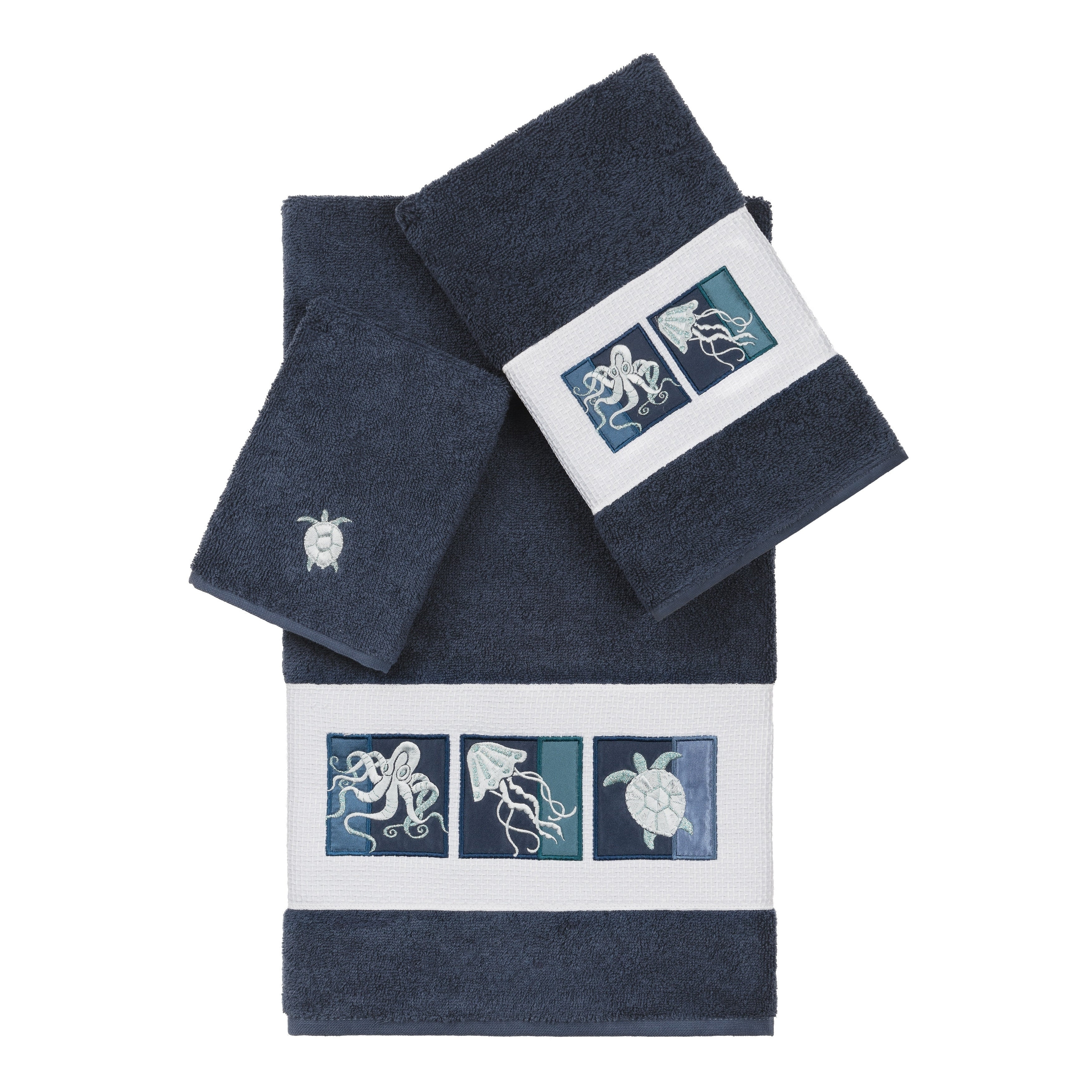 Authentic Hotel And Spa 100 Turkish Cotton Ava 3Pc Embellished Towel Set