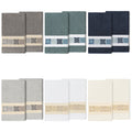 Authentic Hotel And Spa 100 Turkish Cotton Vivian 2Pc Embellished Bath Towel Set