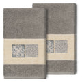 Authentic Hotel And Spa 100 Turkish Cotton Vivian 2Pc Embellished Hand Towel Set