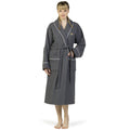 Authentic Hotel And Spa 100 Turkish Cotton Waffle Terry Bathrobe With Satin Piped Trim And Embroidered Cheetah Crown Design