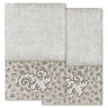 Authentic Hotel And Spa 100 Turkish Cotton April 2Pc Embellished Hand Towel Set
