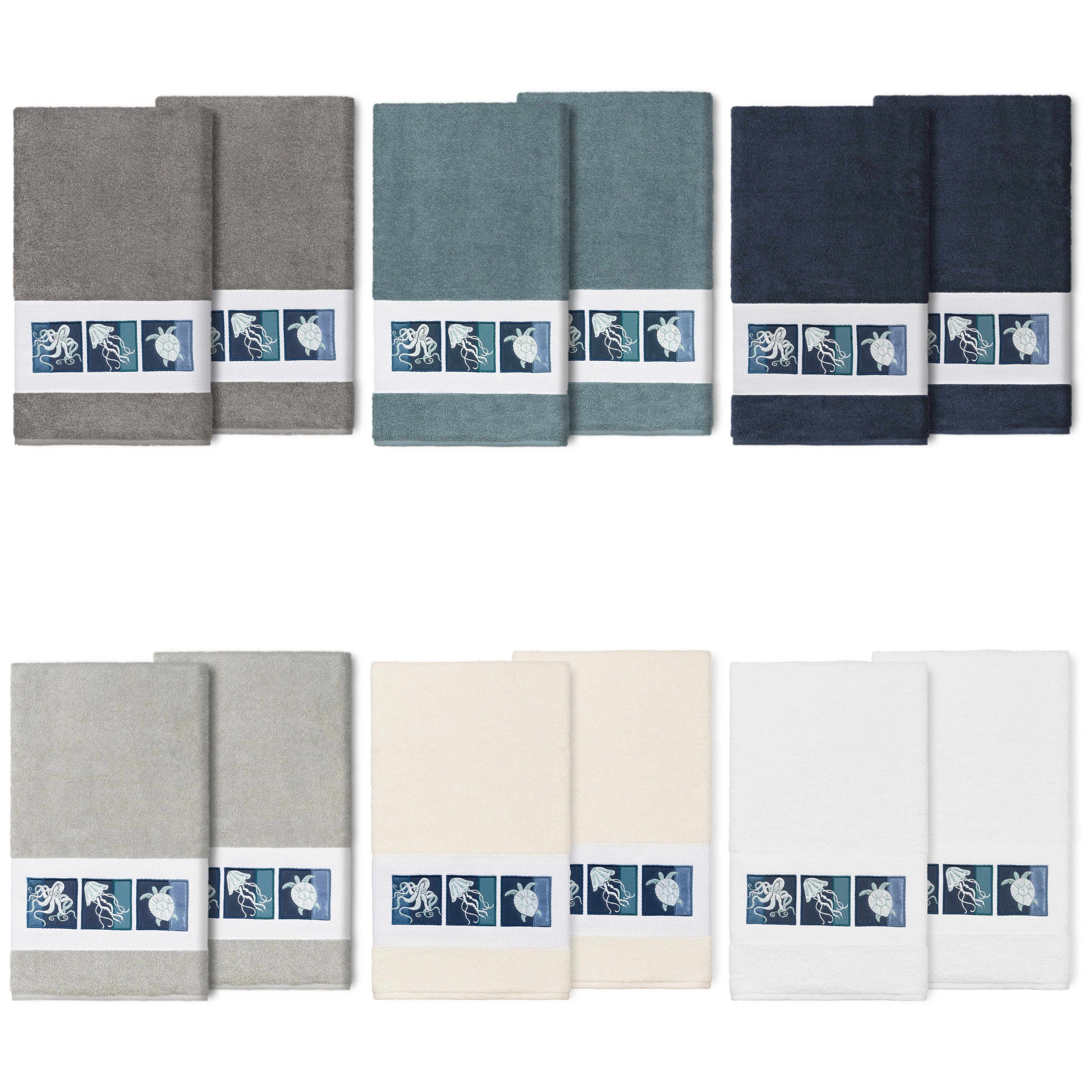 Authentic Hotel And Spa 100 Turkish Cotton Ava 2Pc Embellished Bath Towel Set
