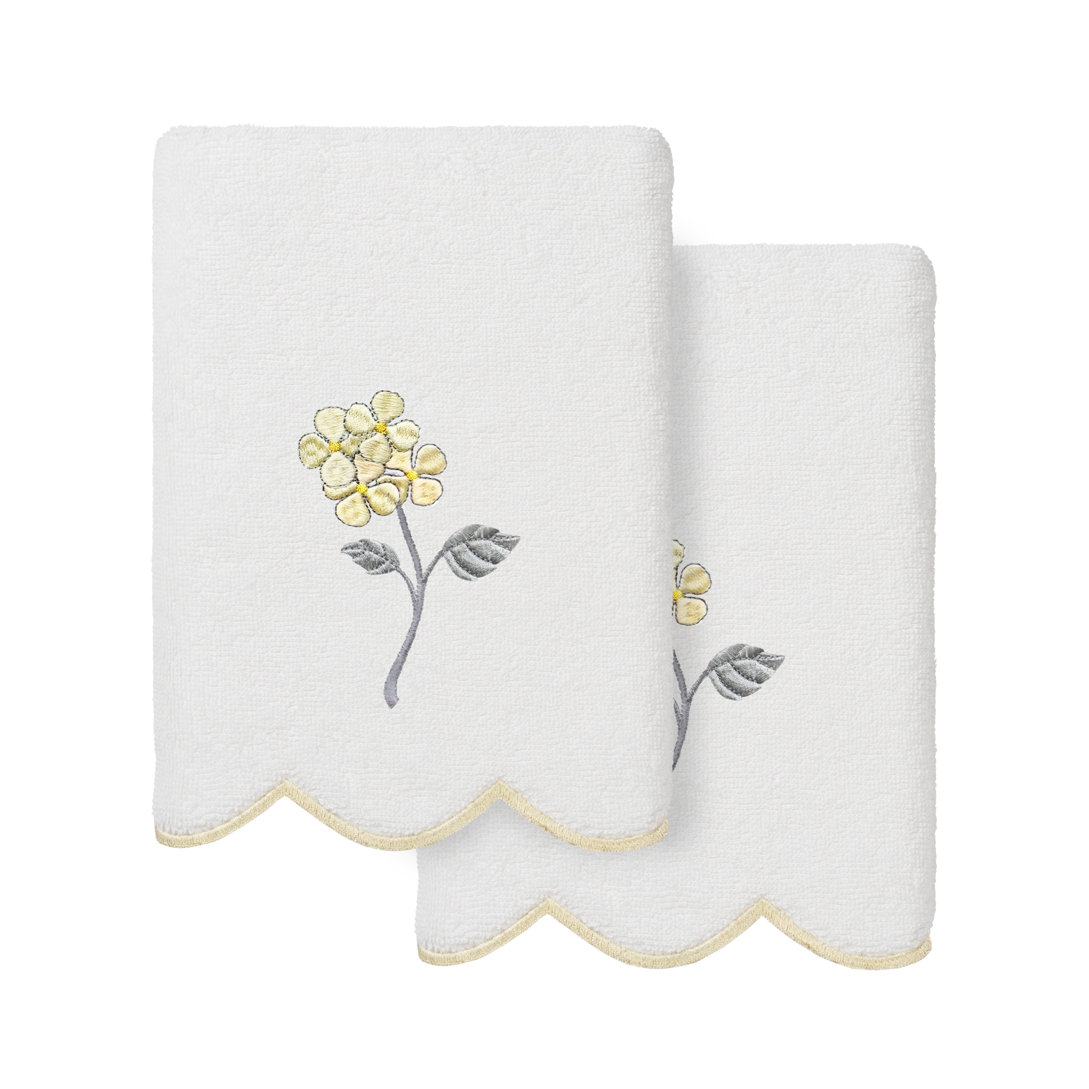 Authentic Hotel And Spa 100 Turkish Cotton Hydea Scallop Embellished Towel Collection