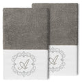 Authentic Hotel And Spa 100 Turkish Cotton Monica 2Pc Embellished Hand Towel Set