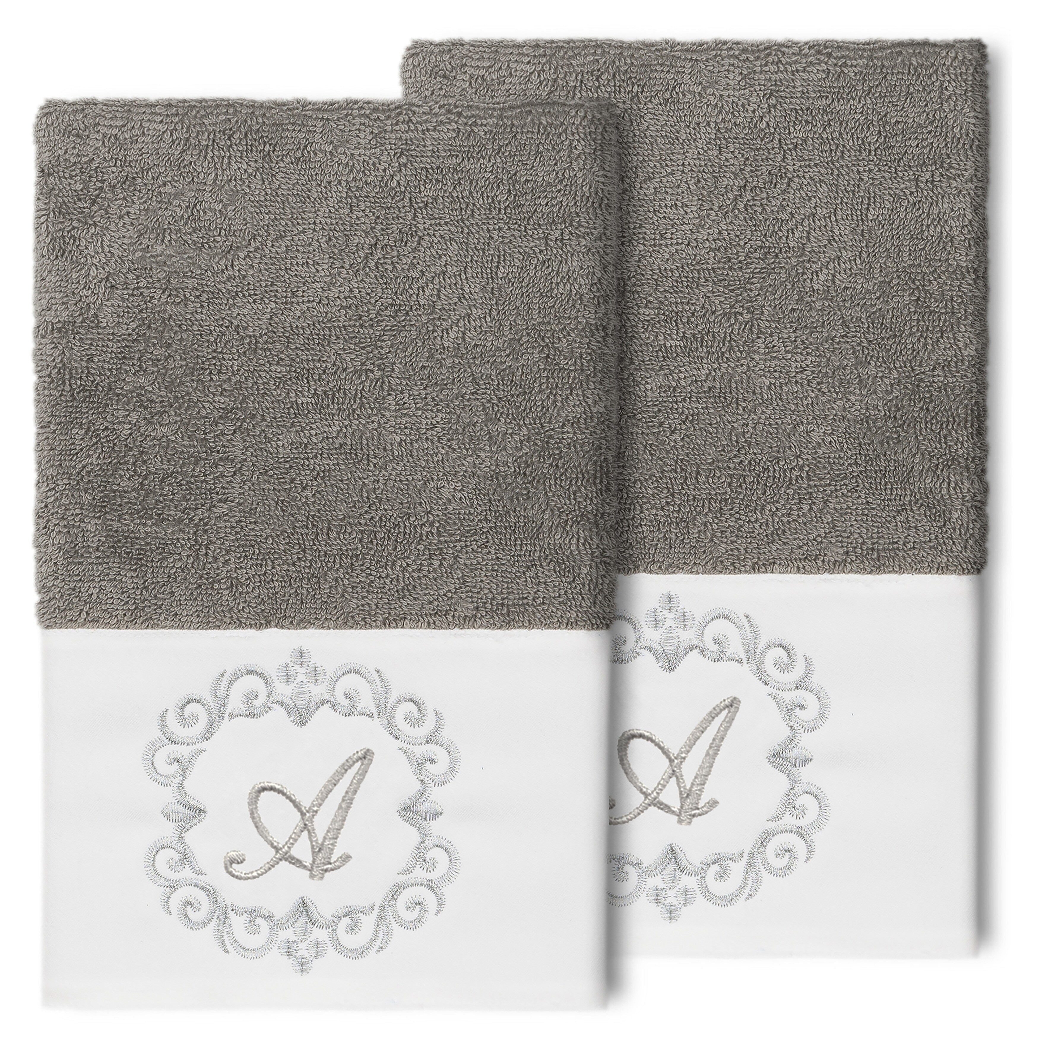 Authentic Hotel And Spa 100 Turkish Cotton Monica 2Pc Embellished Hand Towel Set