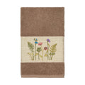 Authentic Hotel And Spa Brown Turkish Cotton Wildflowers Embroidered Hand Towel