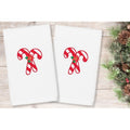 Authentic Hotel And Spa Christmas Candy Canes Embroidered Luxury 100 Turkish Cotton Hand Towels Set Of 2