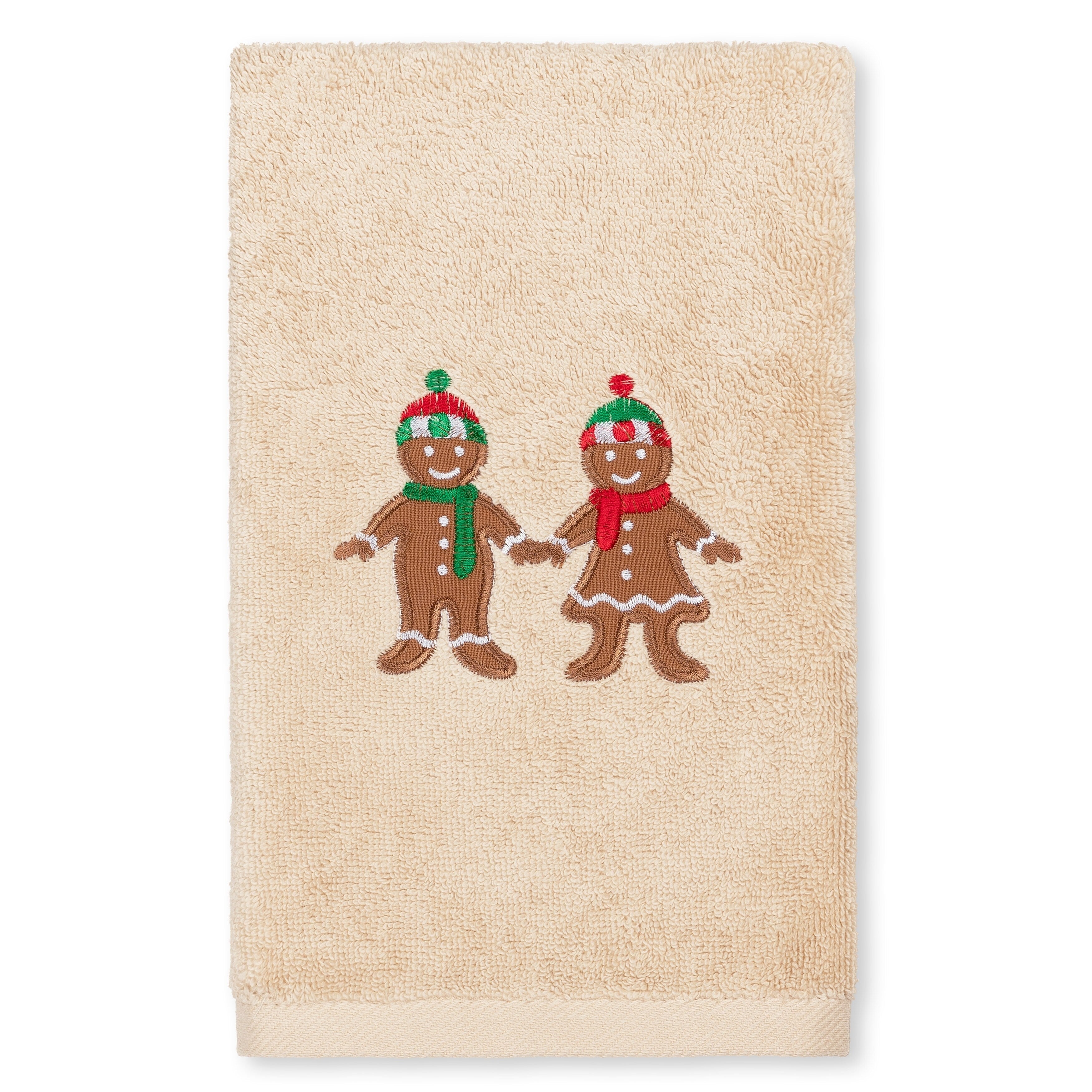 Authentic Hotel And Spa Christmas Gingerbread Embroidered Luxury 100 Turkish Cotton Hand Towel