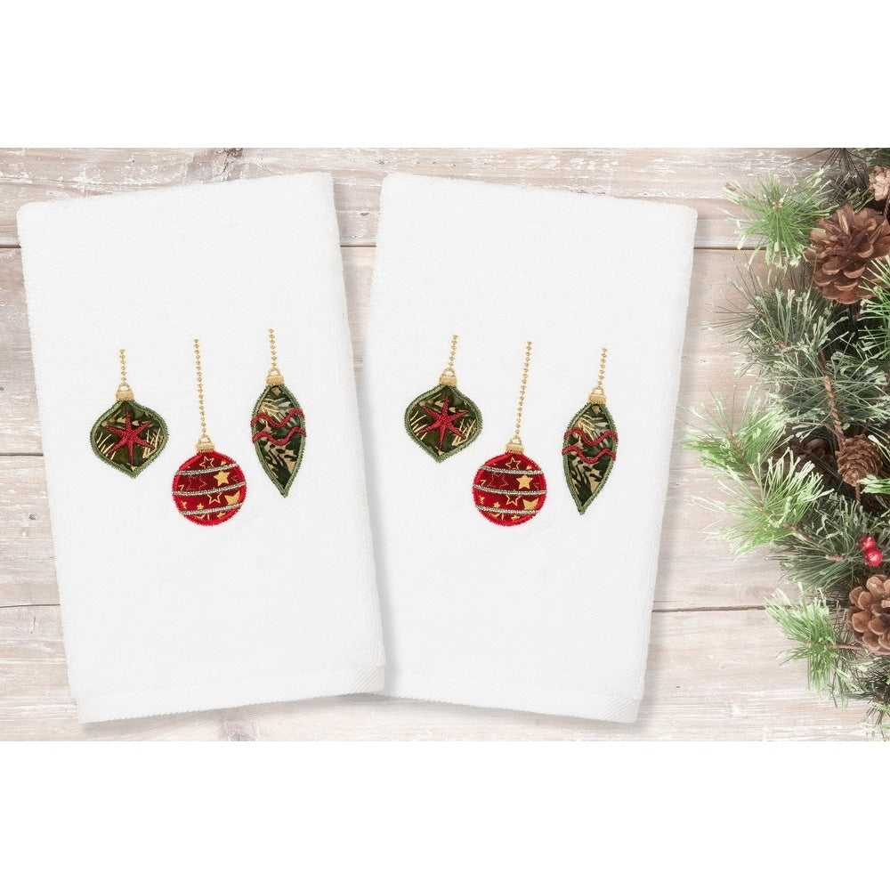 Authentic Hotel And Spa Christmas Ornaments Embroidered Luxury 100 Turkish Cotton Hand Towels Set Of 2
