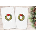 Authentic Hotel And Spa Christmas Wreath Embroidered Luxury 100 Turkish Cotton Hand Towels Set Of 2