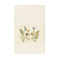 Authentic Hotel And Spa Cream Turkish Cotton Wildflowers Embroidered Hand Towel