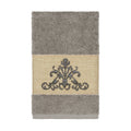 Authentic Hotel And Spa Grey Turkish Cotton Scrollwork Embroidered Hand Towel
