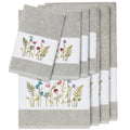 Authentic Hotel And Spa Grey Turkish Cotton Wildflowers Embroidered 8 Piece Towel Set