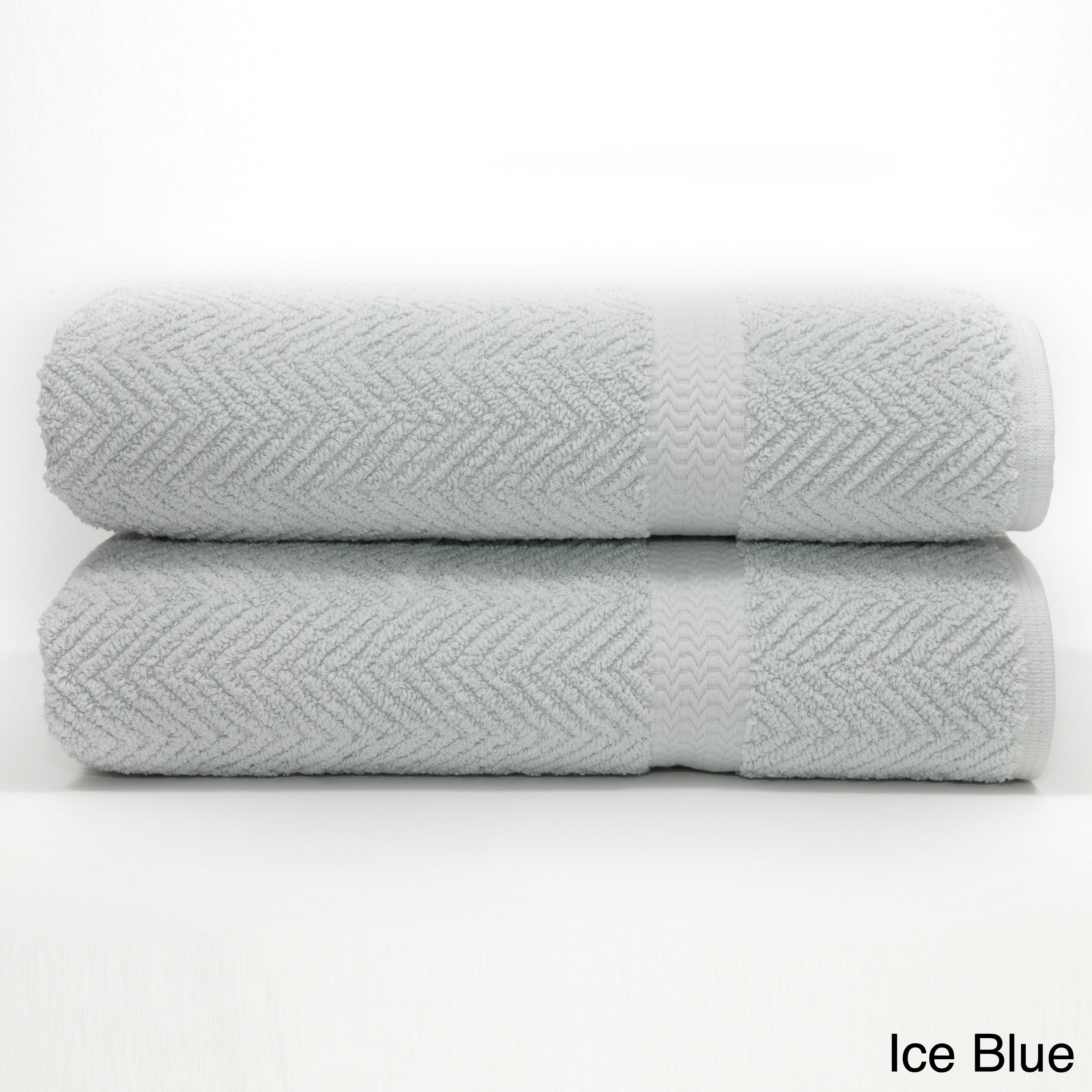 Authentic Hotel And Spa Herringbone Weave Turkish Cotton Bath Towel Set Of 2