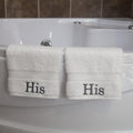 Authentic Hotel And Spa Embroidered His Turkish Cotton Hand Towels Set Of 2
