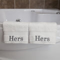 Authentic Hotel And Spa Embroidered Hers Turkish Cotton Hand Towels Set Of 2
