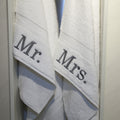 Authentic Hotel And Spa Embroidered Mr. And Mrs. Turkish Cotton Hand Towel Set Of 2