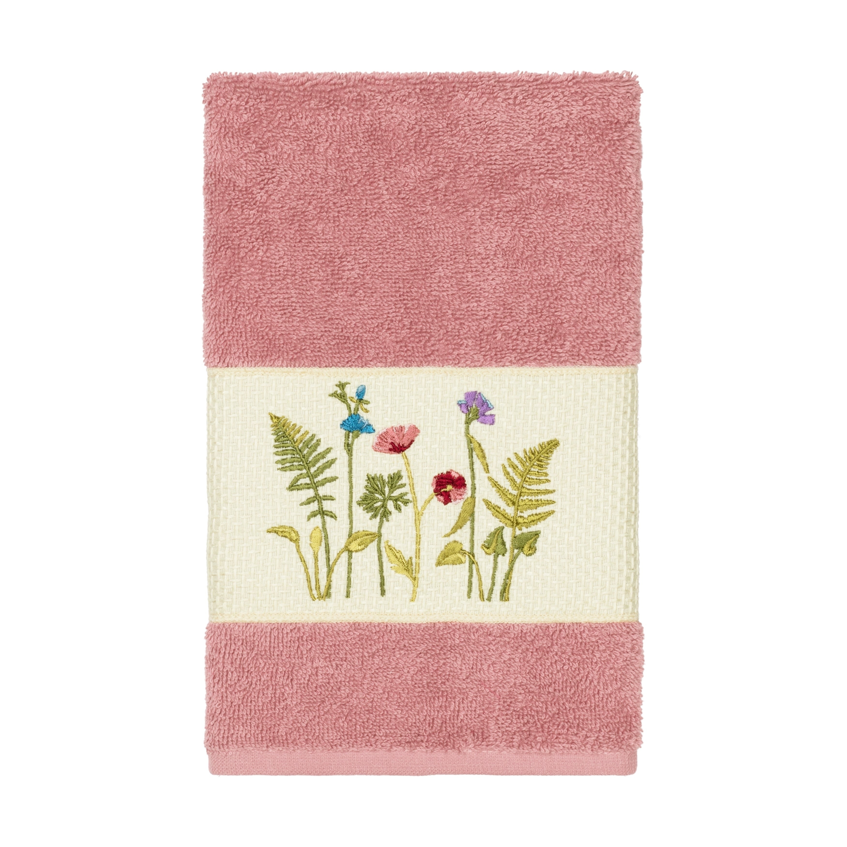 Authentic Hotel And Spa Rose Turkish Cotton Wildflowers Embroidered Hand Towel