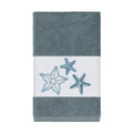Authentic Hotel And Spa Teal Blue Turkish Cotton Starfish Embroidered Hand Towel