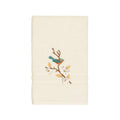 Authentic Hotel And Spa Turkish Cotton Blue Bird Embroidered Cream Hand Towel