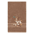 Authentic Hotel And Spa Turkish Cotton Blue Bird Embroidered Latte Brown Bath Towel