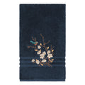 Authentic Hotel And Spa Turkish Cotton Blue Bird Embroidered Midnight Blue Bath Towel