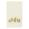 Authentic Hotel And Spa Turkish Cotton Cactus Embroidered Cream Bath Towel