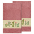 Authentic Hotel And Spa Turkish Cotton Cactus Embroidered Tea Rose 2 Piece Bath Towel Set