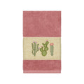 Authentic Hotel And Spa Turkish Cotton Cactus Embroidered Tea Rose Hand Towel