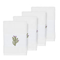Authentic Hotel And Spa Turkish Cotton Cactus Embroidered White 4 Piece Washcloth Set