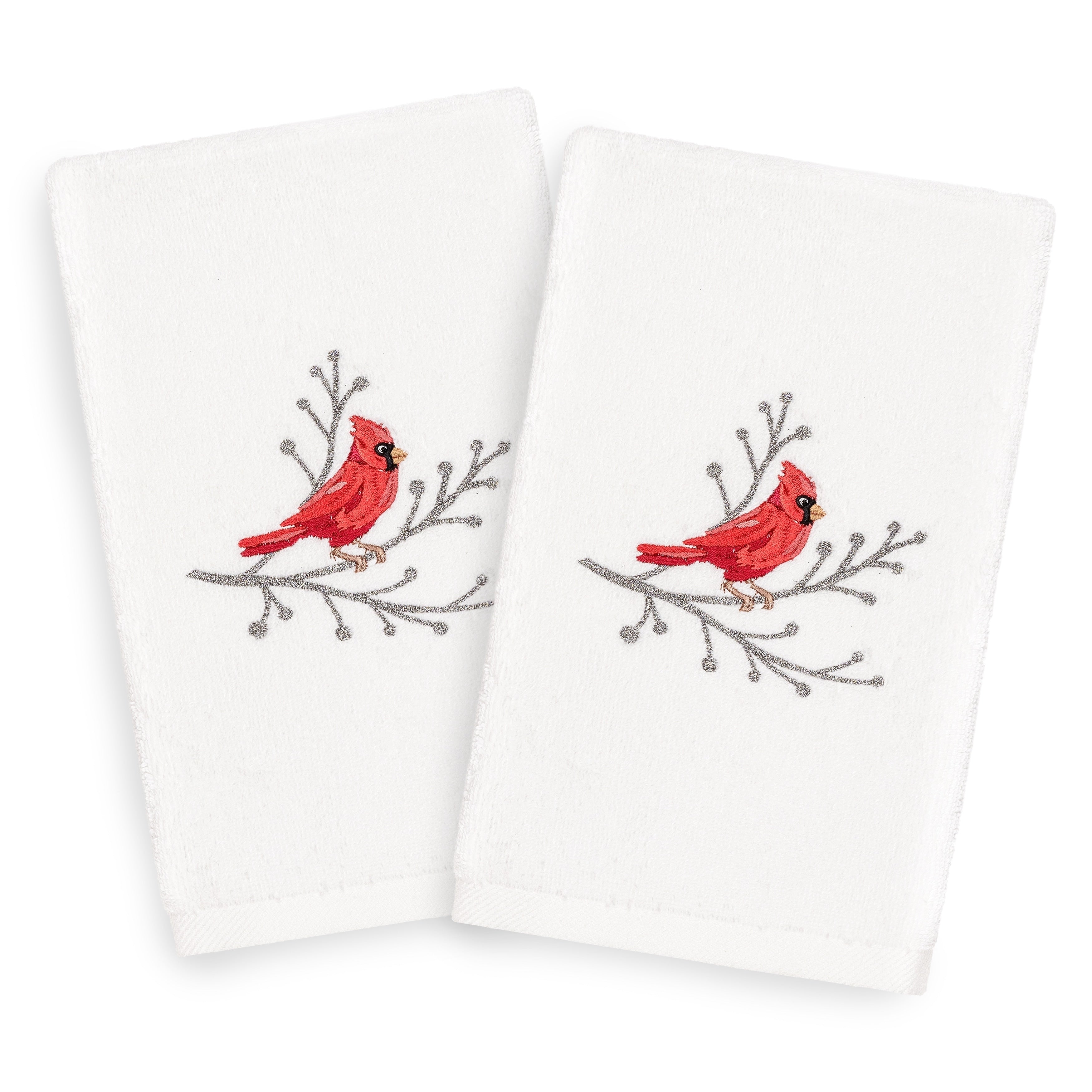 Authentic Hotel And Spa Turkish Cotton Cardinal White Set Of 2 Hand Towels