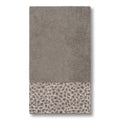 Authentic Hotel And Spa Turkish Cotton Cheetah Jacquard Trim Dark Grey Bath Towel
