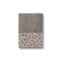 Authentic Hotel And Spa Turkish Cotton Cheetah Jacquard Trim Dark Grey Washcloth