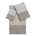 Authentic Hotel And Spa Turkish Cotton Cheetah Jacquard Trim Light Grey 3 Piece Towel Set